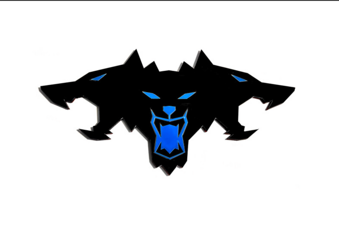 Tesla Cybertruck tailgate trunk rear emblem with Cyberbeast logo (BIG SIZE) Tesla emblems decoinfabric