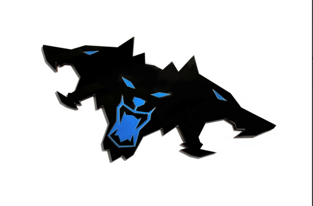 Tesla Cybertruck tailgate trunk rear emblem with Cyberbeast logo (BIG SIZE) Tesla emblems decoinfabric