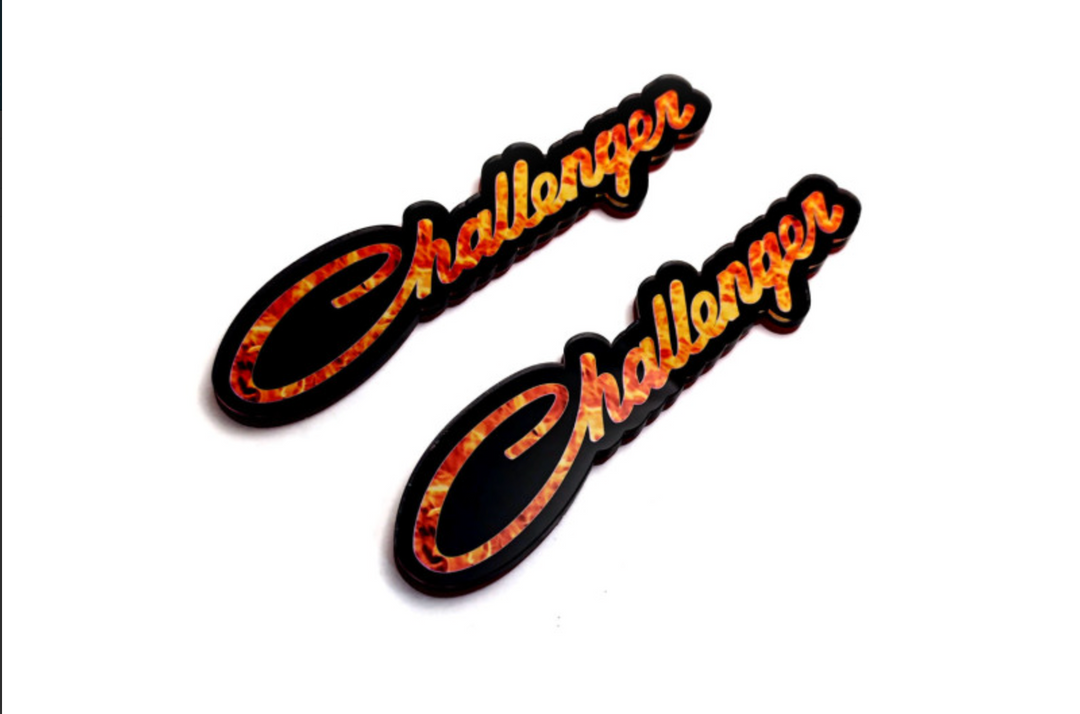Dodge Challenger emblem for fenders with Challenger Fire logo Dodge emblems decoinfabric