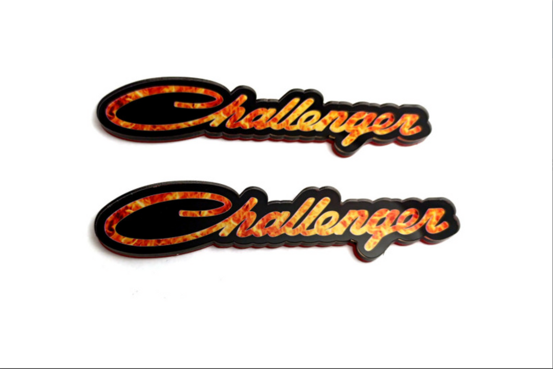 Dodge Challenger emblem for fenders with Challenger Fire logo Dodge emblems decoinfabric