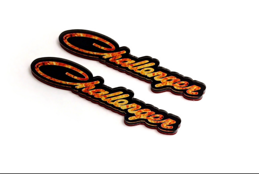 Dodge Challenger emblem for fenders with Challenger Fire logo Dodge emblems decoinfabric