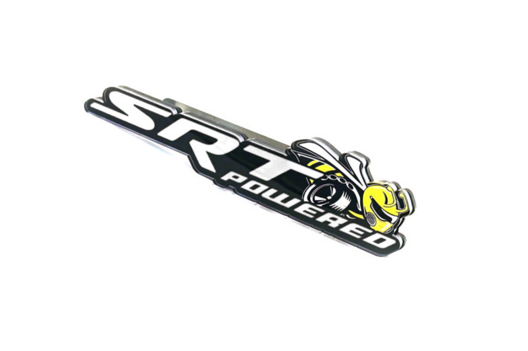 Dodge tailgate trunk rear emblem with SRT Powered + Scat Pack logo (Type 2) Dodge emblems decoinfabric