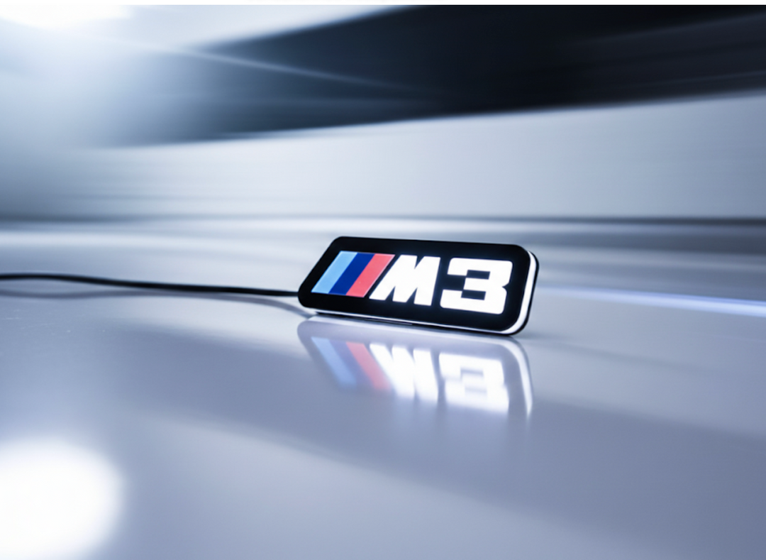 BMW Illuminated LED Radiator Grille Emblems and Badges with ///M3 (type 1) logo BMW Led Emblems decoinfabric