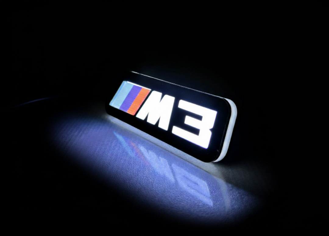 BMW Illuminated LED Radiator Grille Emblems and Badges with ///M3 (type 1) logo BMW Led Emblems decoinfabric