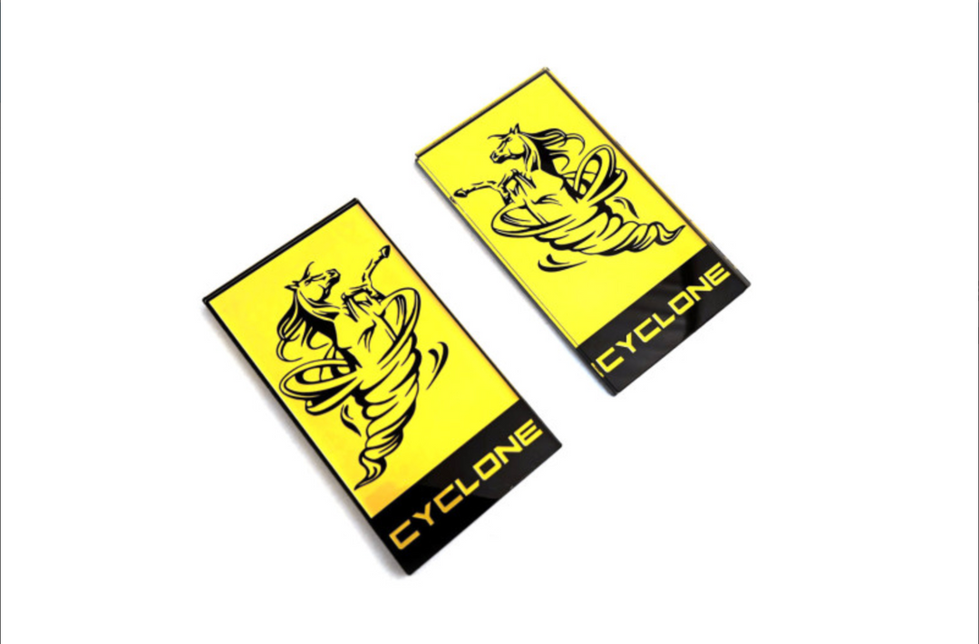 Ford Mustang Emblem & Badges set with Cyclone logo Ford emblems decoinfabric