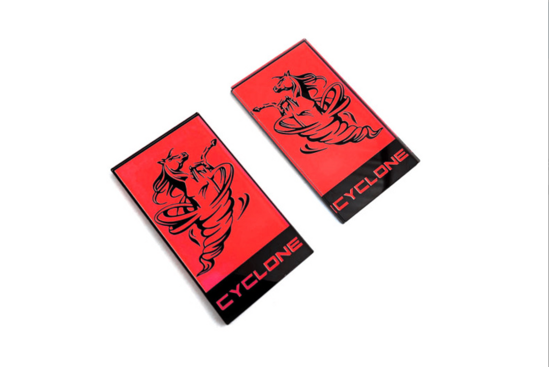 Ford Mustang Emblem & Badges set with Cyclone logo Ford emblems decoinfabric