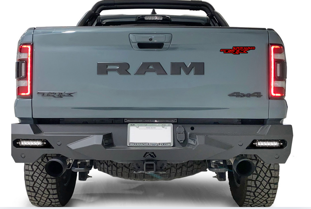Dodge tailgate trunk rear emblem with TRX Supercharged logo Dodge emblems decoinfabric