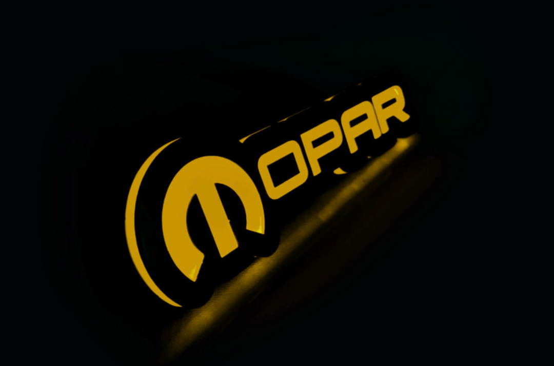 Jeep Illuminated LED Radiator Grille Emblems and Badges with Mopar (type 2) logo Jeep Led Emblems decoinfabric