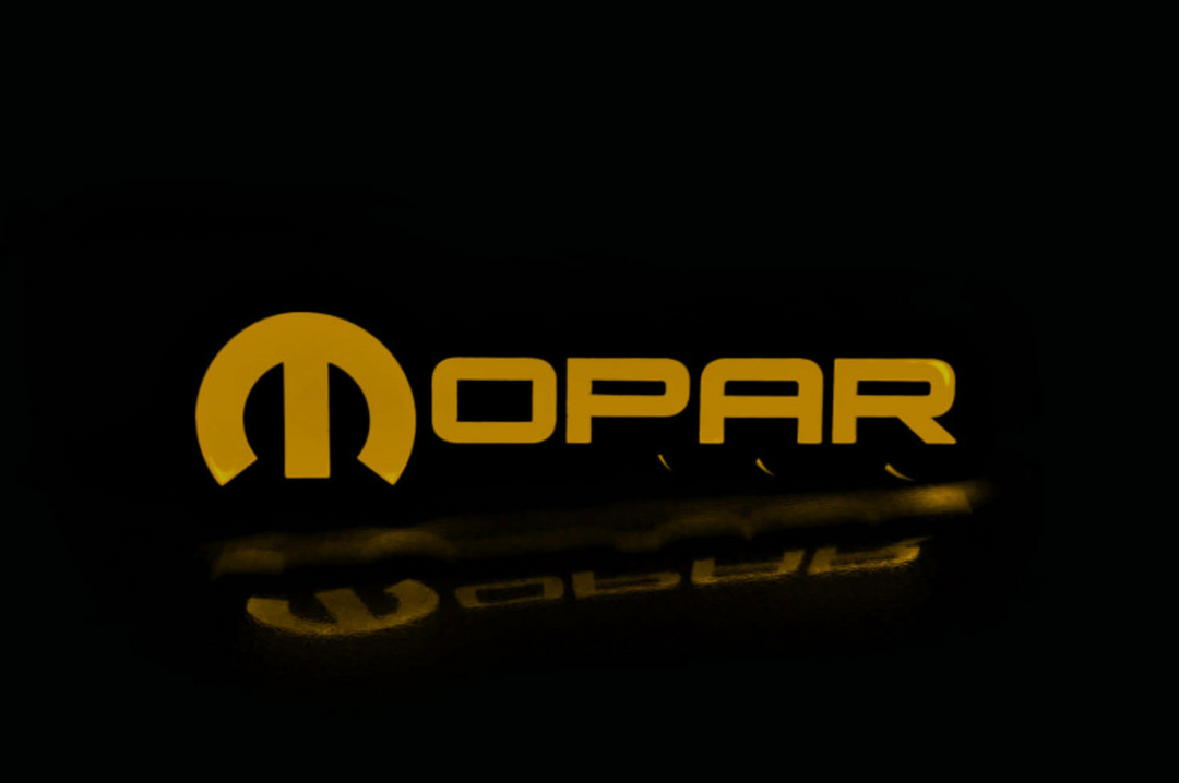 Jeep Illuminated LED Radiator Grille Emblems and Badges with Mopar (type 2) logo Jeep Led Emblems decoinfabric