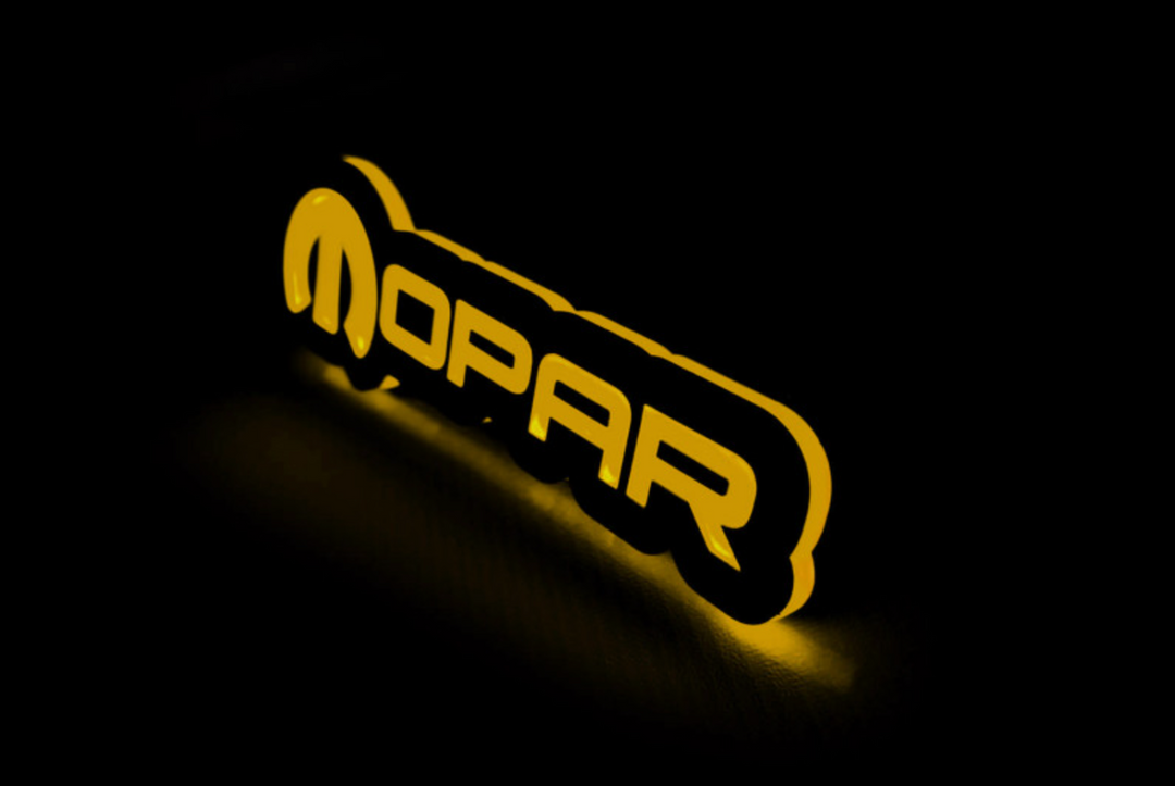 Jeep Illuminated LED Radiator Grille Emblems and Badges with Mopar (type 2) logo Jeep Led Emblems decoinfabric