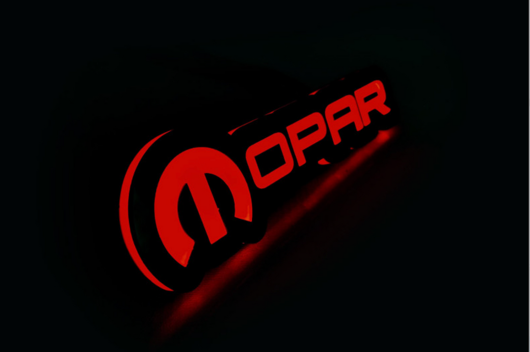 Jeep Illuminated LED Radiator Grille Emblems and Badges with Mopar (type 2) logo Jeep Led Emblems decoinfabric