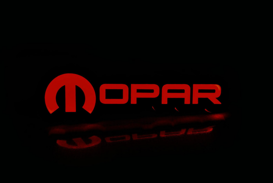 Jeep Illuminated LED Radiator Grille Emblems and Badges with Mopar (type 2) logo Jeep Led Emblems decoinfabric