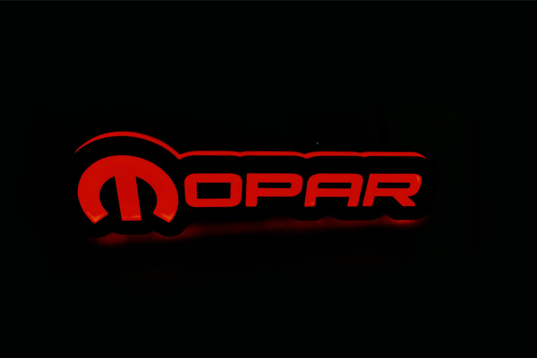 Jeep Illuminated LED Radiator Grille Emblems and Badges with Mopar (type 2) logo Jeep Led Emblems decoinfabric