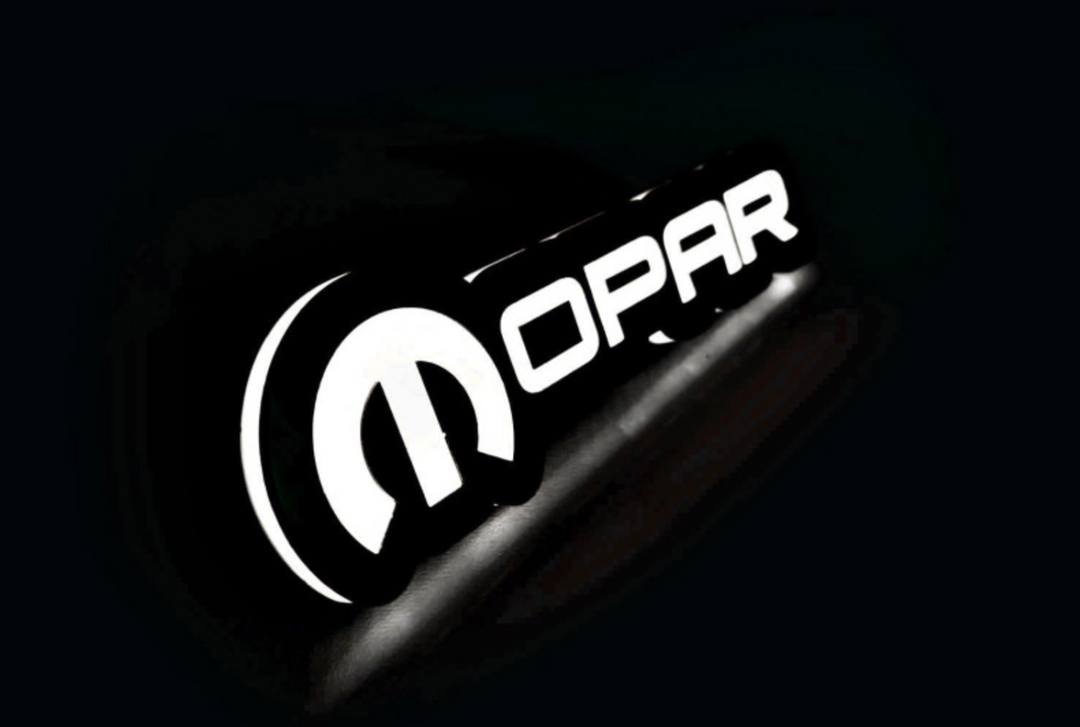 Jeep Illuminated LED Radiator Grille Emblems and Badges with Mopar (type 2) logo Jeep Led Emblems decoinfabric