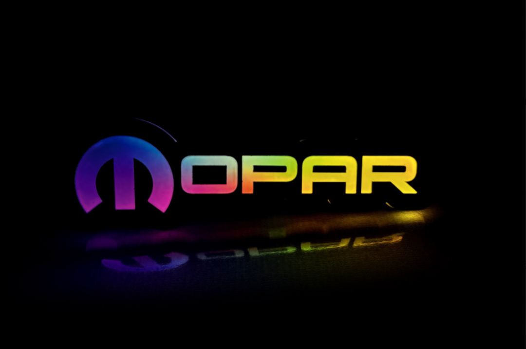 Jeep Illuminated LED Radiator Grille Emblems and Badges with Mopar (type 2) logo Jeep Led Emblems decoinfabric