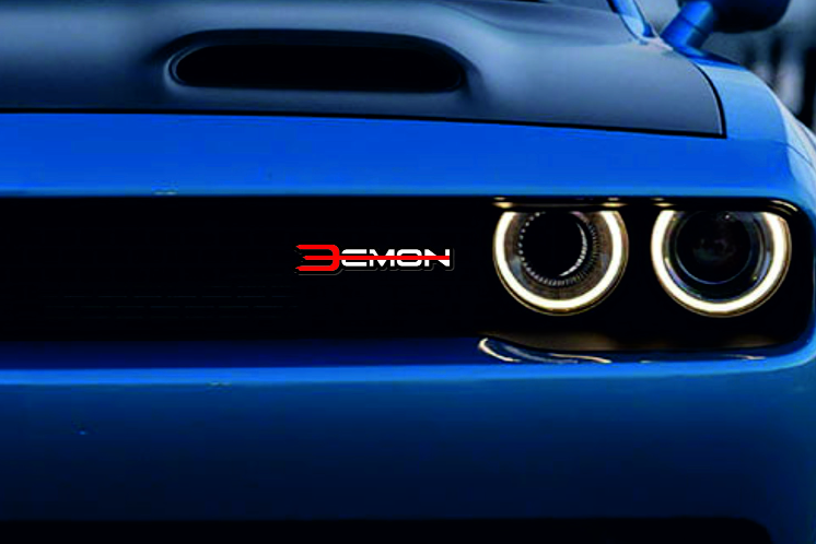 Dodge Radiator grille emblem with logo Demon (Type 4) Dodge emblems decoinfabric