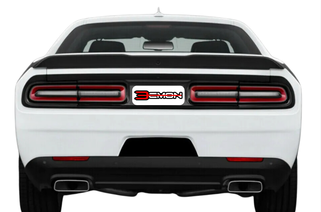 Dodge Challenger trunk rear emblem between tail lights with logo Demon (Type 4) Dodge emblems decoinfabric