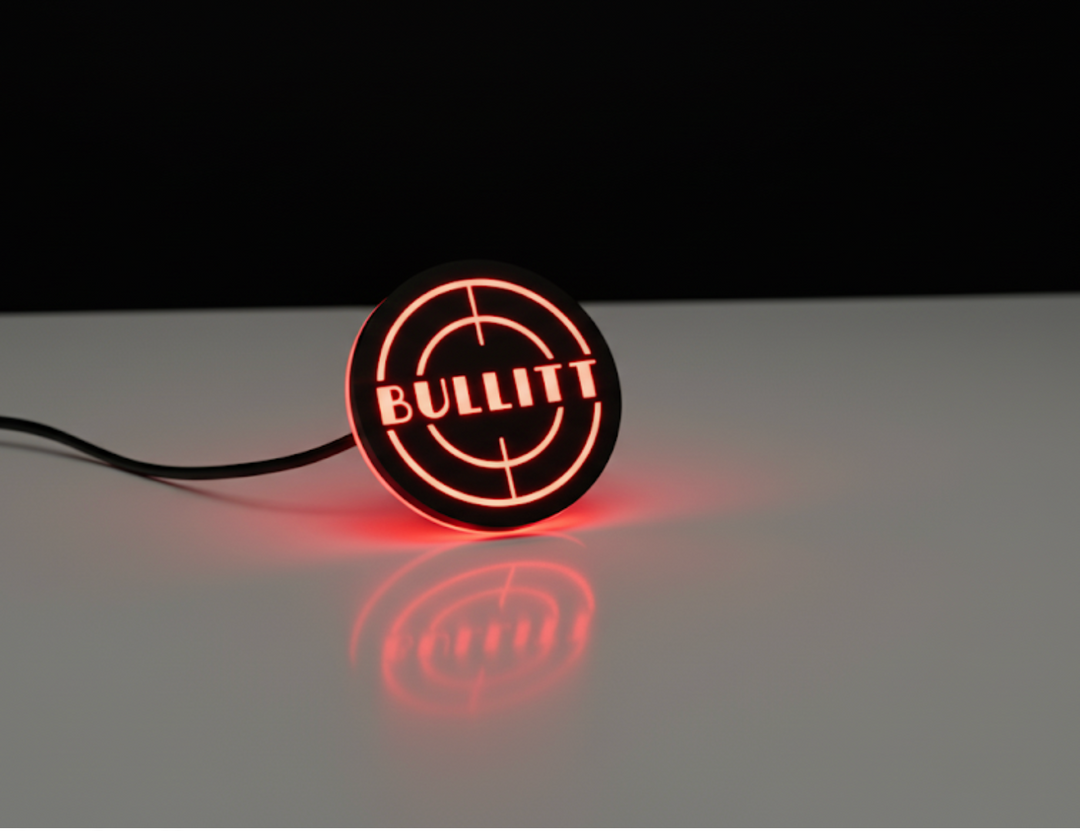 Ford Illuminated LED Radiator Grille Emblems and Badges with Bullitt (type 1) logo Ford Led Emblems decoinfabric