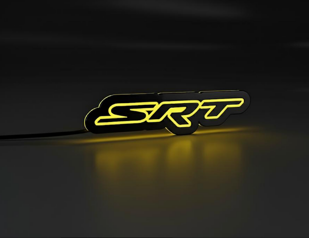 Jeep Illuminated LED Radiator Grille Emblems and Badges with SRT (type 2) logo Jeep Led Emblems decoinfabric