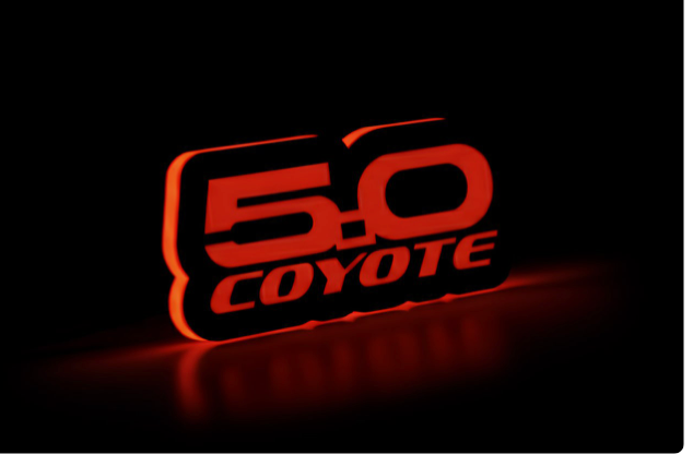 Ford Illuminated LED Radiator Grille Emblems and Badges with 5.0 Coyote logo Ford Led Emblems decoinfabric