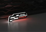 Mini Illuminated LED Radiator Grille Emblems and Badges with John Cooper Works logo (Type 2) Mini Led emblems decoinfabric