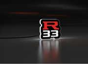 Nissan Illuminated LED Radiator Grille Emblems and Badges with R33 (type 1) logo Nissan Led Emblems decoinfabric