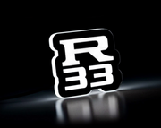 Nissan Illuminated LED Radiator Grille Emblems and Badges with R33 (type 2) logo Nissan Led Emblems decoinfabric