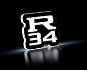 Nissan Illuminated LED Radiator Grille Emblems and Badges with R34 (type 2) logo Nissan Led Emblems decoinfabric
