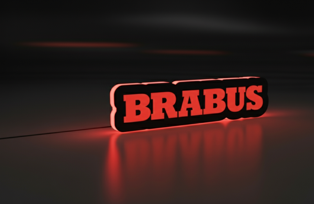 Mercedes Illuminated LED Radiator Grille Emblems and Badges with Brabus logo Mercedes Led Emblems decoinfabric
