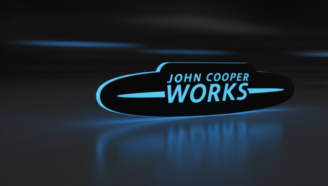 Mini Illuminated LED Radiator Grille Emblems and Badges with John Cooper Works logo Mini Led emblems decoinfabric