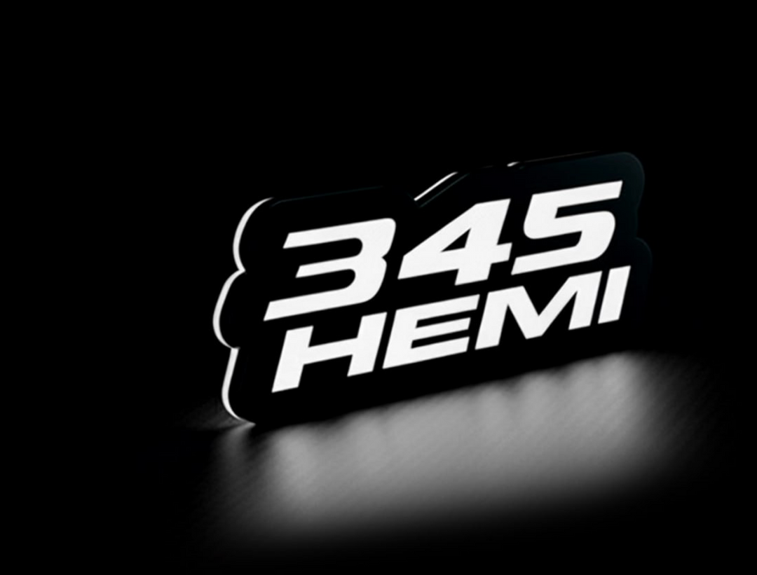 Chrysler Illuminated LED Radiator Grille Emblems and Badges with 345 Hemi logo (type 1) Chrysler Led Emblems decoinfabric