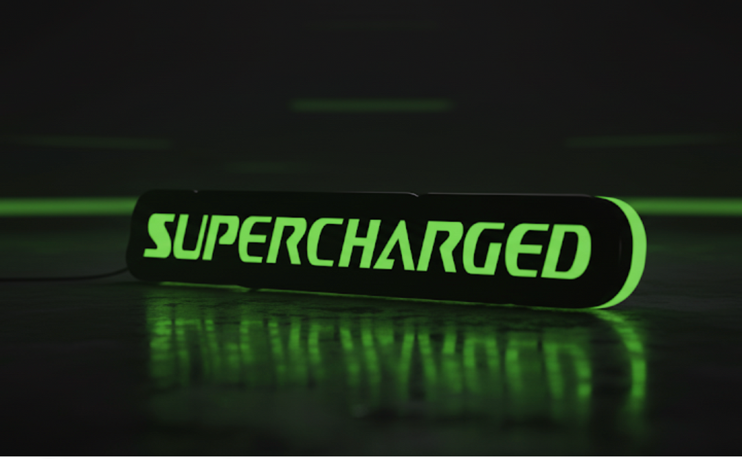 Jeep Illuminated LED Radiator Grille Emblems and Badges with Supercharged logo Jeep Led Emblems decoinfabric