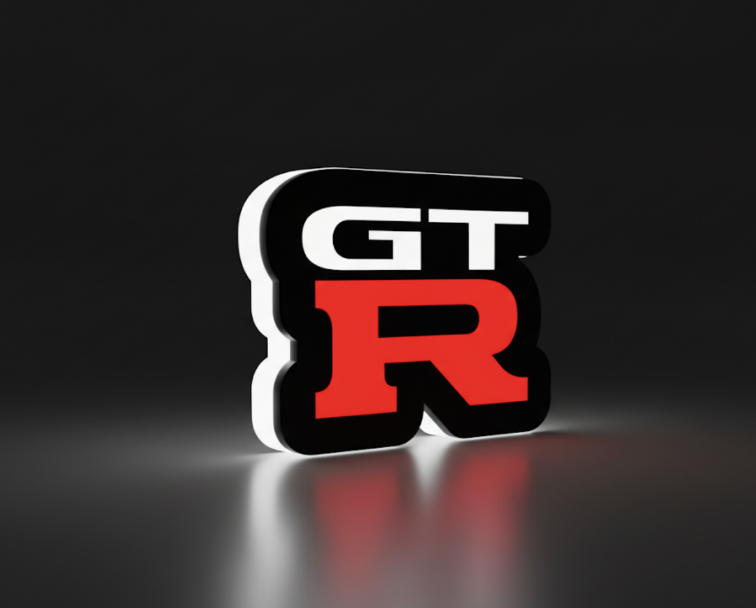 Nissan Illuminated LED Radiator Grille Emblems and Badges with GT-R (type 1) logo Nissan Led Emblems decoinfabric