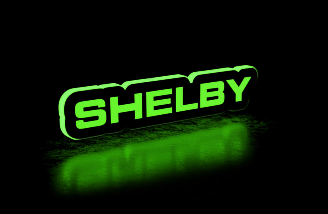 Ford Illuminated LED Radiator Grille Emblems and Badges with Shelby logo Ford Led Emblems decoinfabric