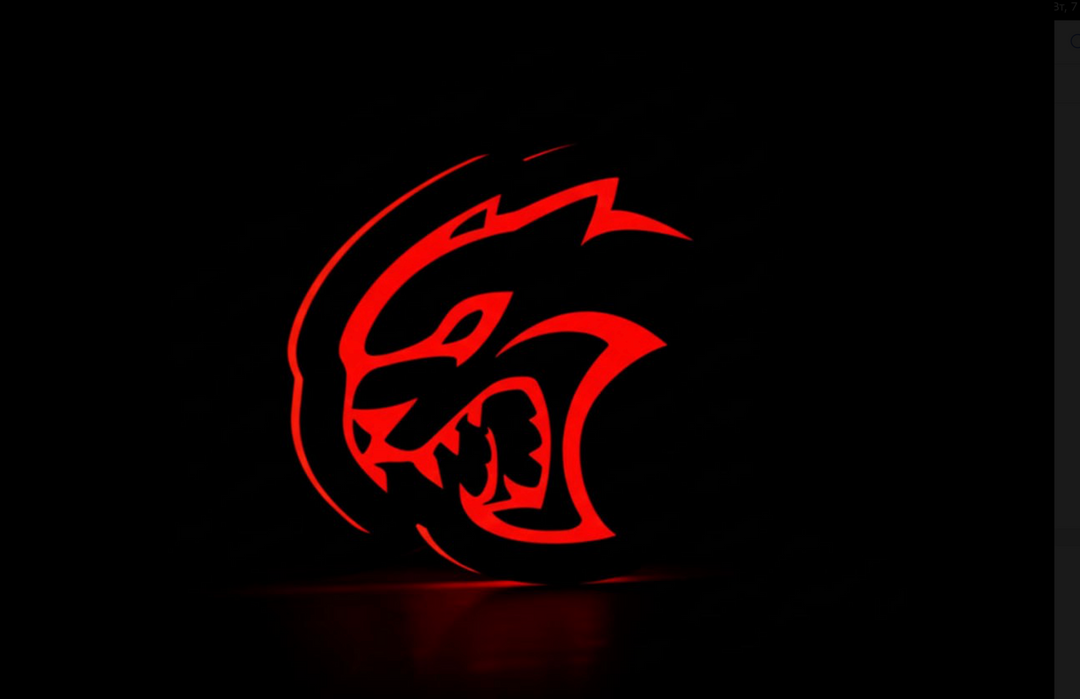 Jeep Illuminated LED Radiator Grille Emblems and Badges with Hellcat Head logo Jeep Led Emblems decoinfabric