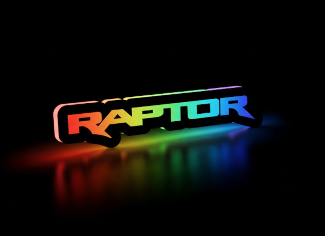 Ford Illuminated LED Radiator Grille Emblems and Badges with Raptor logo Ford Led Emblems decoinfabric