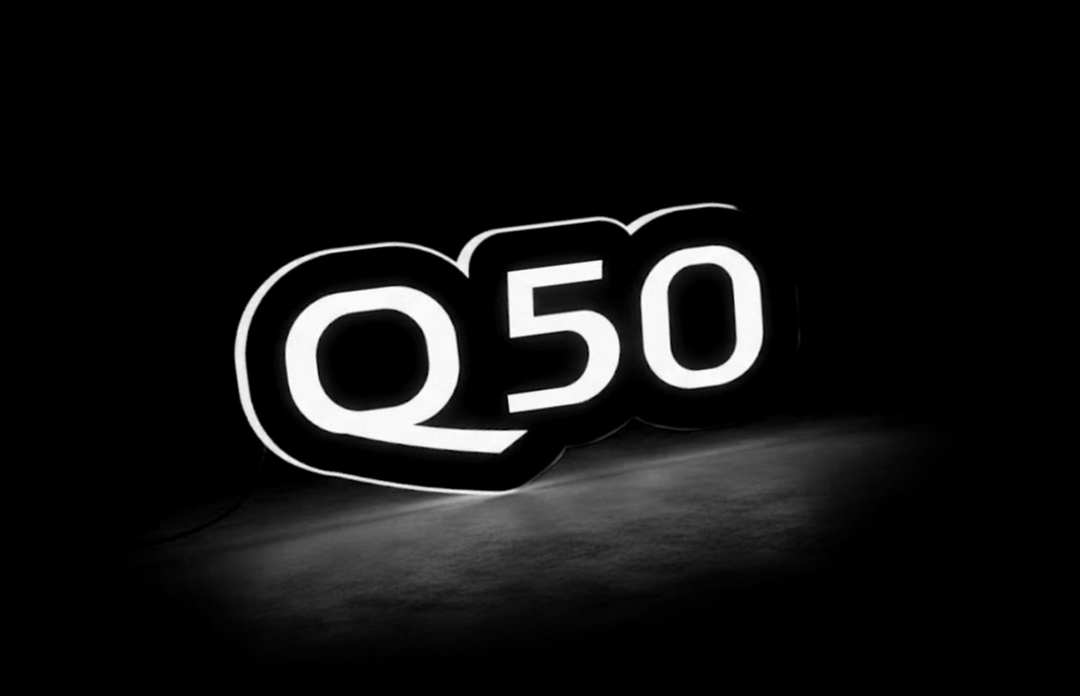 Infiniti Illuminated LED Radiator Grille Emblems and Badges with Q50 logo Infiniti Led Emblems decoinfabric