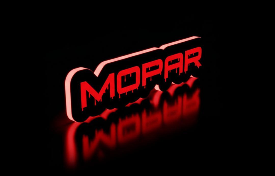 Chrysler Illuminated LED Radiator Grille Emblems and Badges with Mopar Blood logo Chrysler Led Emblems decoinfabric