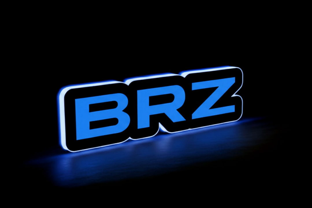 Illuminated LED Radiator Grille Emblems and Badges with BRZ logo Subaru Led Emblems decoinfabric