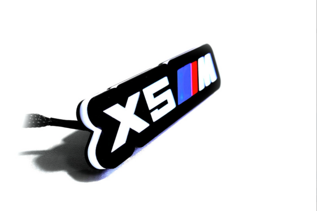 BMW Illuminated LED Radiator Grille Emblems and Badges with X5 ///M (type 1) logo BMW Led Emblems decoinfabric