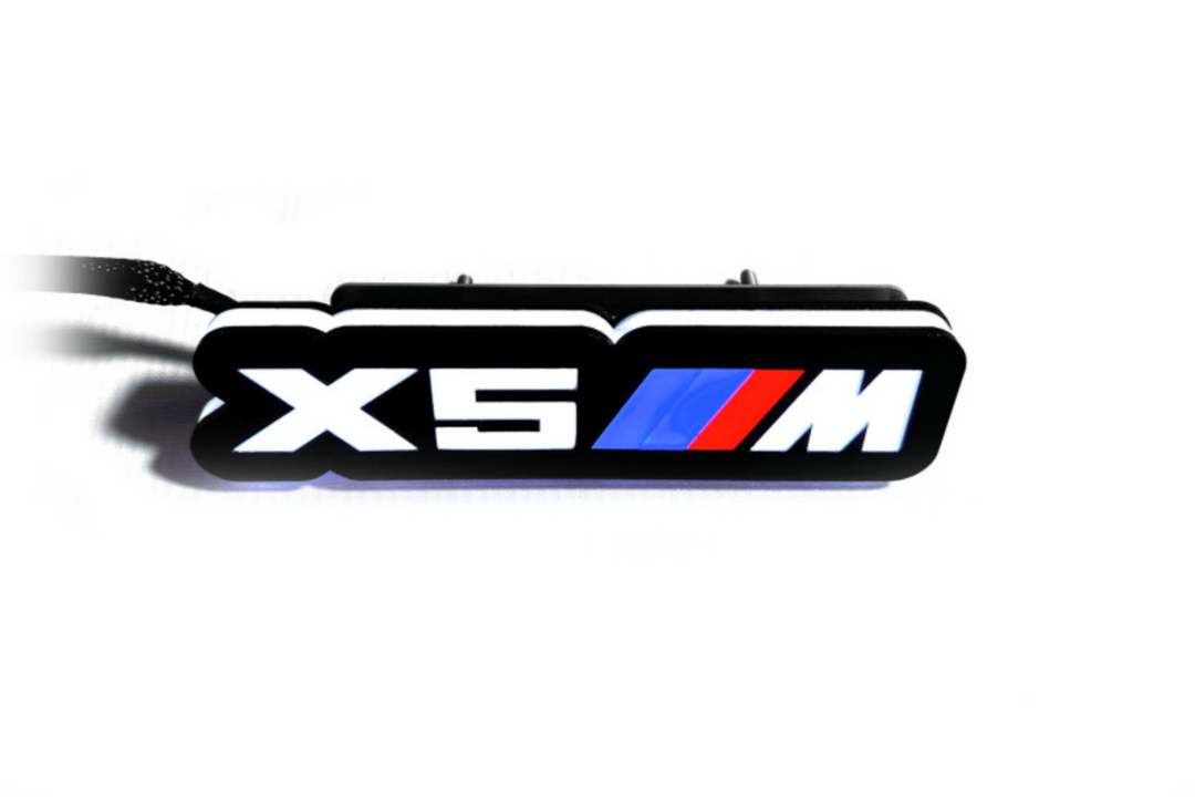 BMW Illuminated LED Radiator Grille Emblems and Badges with X5 ///M (type 1) logo BMW Led Emblems decoinfabric