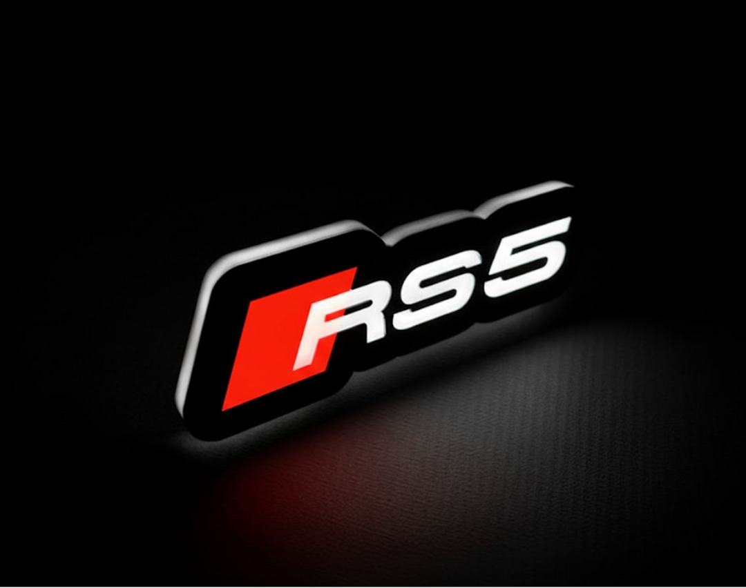 Audi Illuminated LED Radiator Grille Emblems and Badges with RS5 logo Audi Led emblems decoinfabric