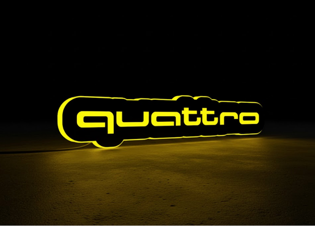 Audi Illuminated LED Radiator Grille Emblems and Badges with Quattro logo Audi Led emblems decoinfabric