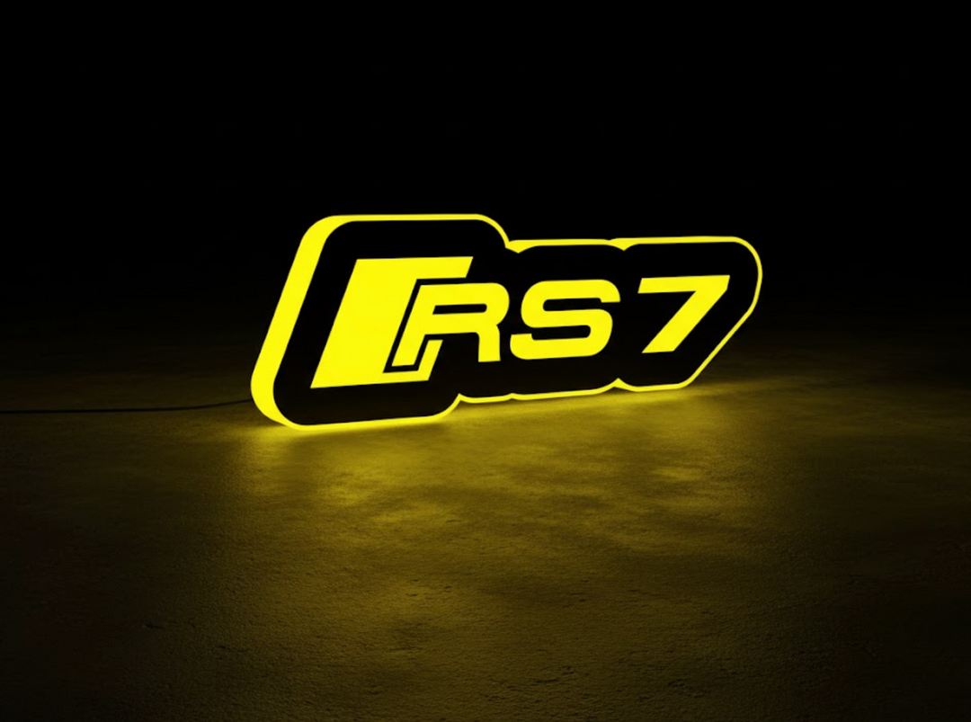 Audi Illuminated LED Radiator Grille Emblems and Badges with RS7 logo Audi Led emblems decoinfabric
