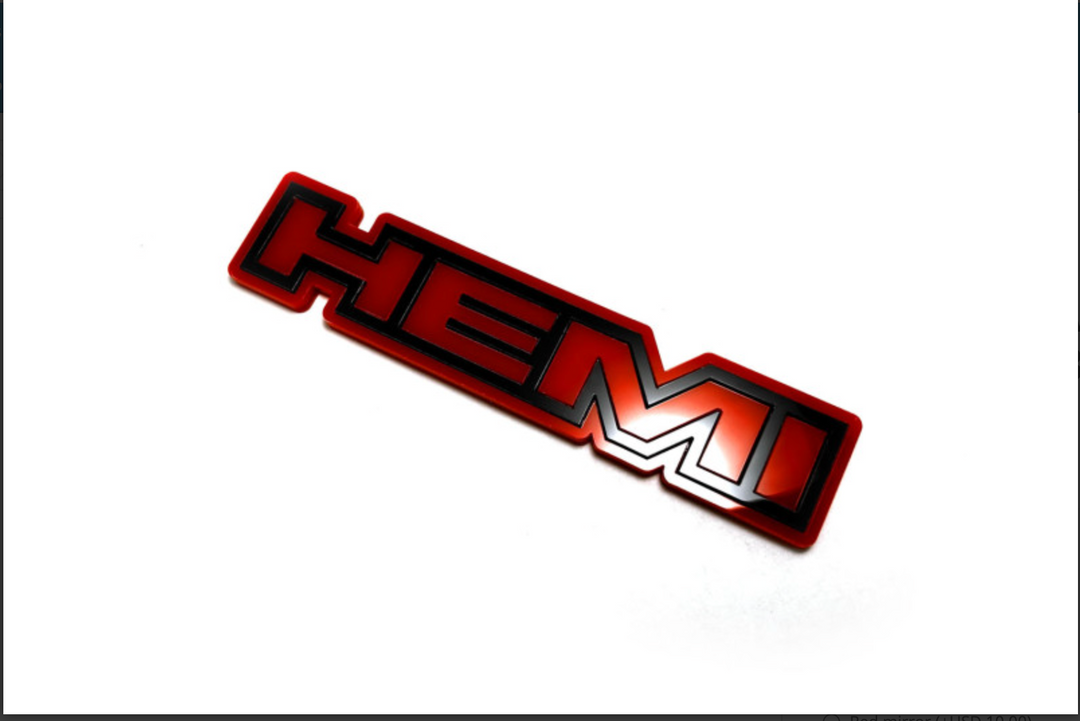 Dodge tailgate trunk rear emblem with HEMI logo (type 3) Dodge emblems decoinfabric