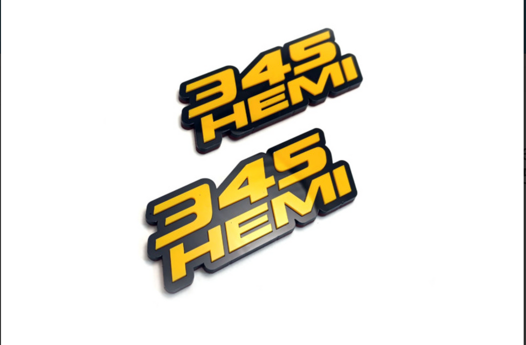 DODGE emblem for fenders with 345 HEMI logo (type 2) Dodge emblems decoinfabric
