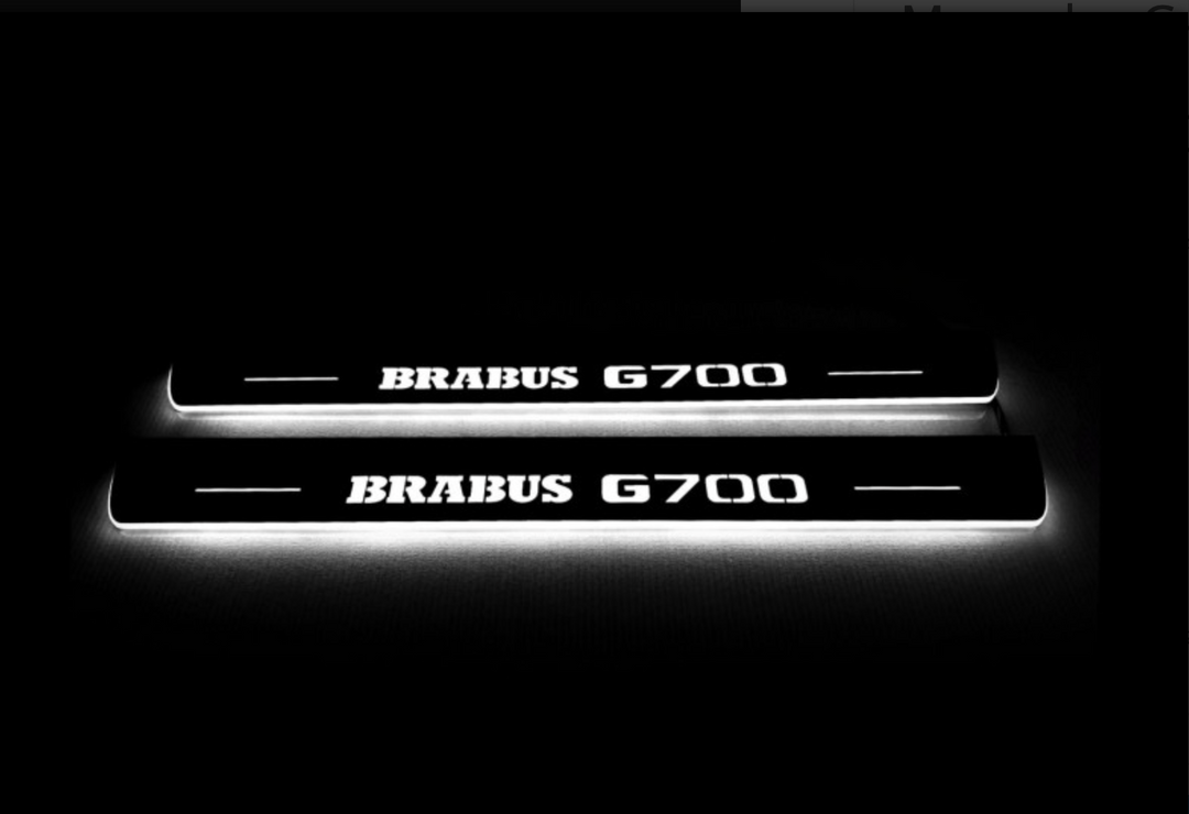 Mercedes G-Class W464 2018+ LED Door Sills PRO With Brabus G700 Logo Mercedes Led Door Sills opdesign