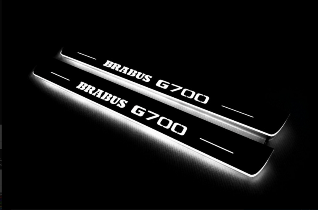 Mercedes G-Class W464 2018+ LED Door Sills PRO With Brabus G700 Logo Mercedes Led Door Sills opdesign