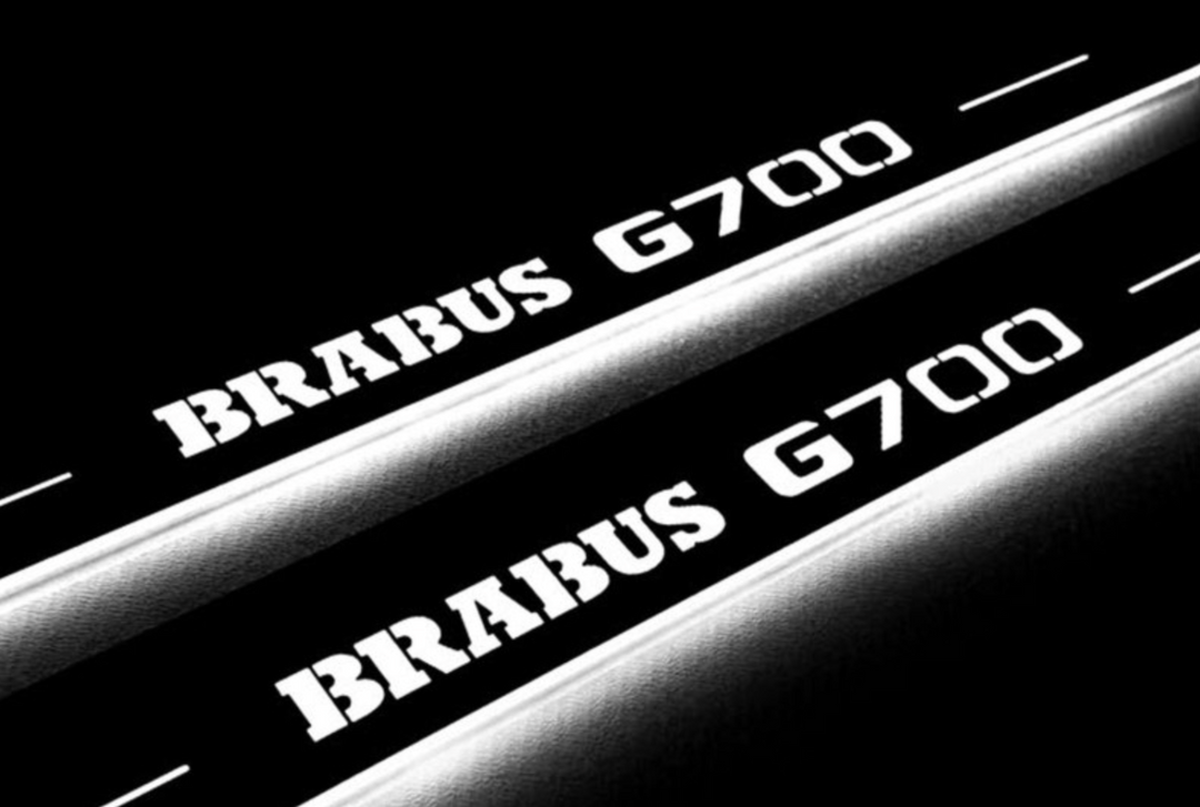 Mercedes G-Class W464 2018+ LED Door Sills PRO With Brabus G700 Logo Mercedes Led Door Sills opdesign