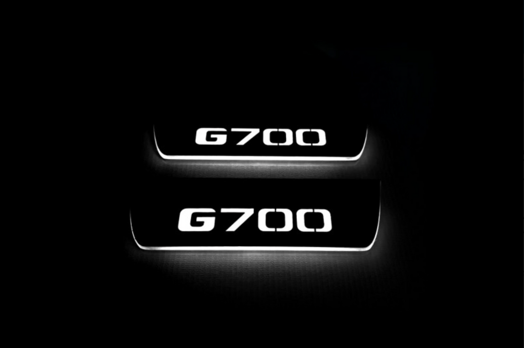 Mercedes G-Class W464 2018+ LED Door Sills PRO With Brabus G700 Logo Mercedes Led Door Sills opdesign